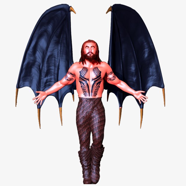 Jason Momoa evil demon Zbrush Model 3D .c4d .max .obj .3ds .fbx .stl .blend 