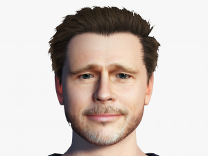 Man 3D Rigged model Brad Pitt ready for animation 3D Models