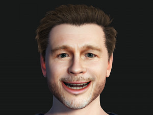 Man 3D Rigged model Brad Pitt ready for animation Model 3D