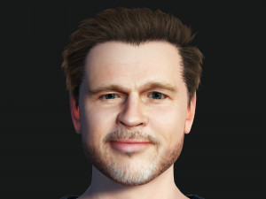 Man 3D Rigged model Brad Pitt ready for animation Model 3D