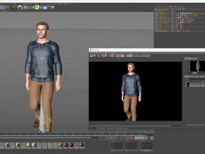 Man 3D Rigged model Brad Pitt ready for animation Model 3D
