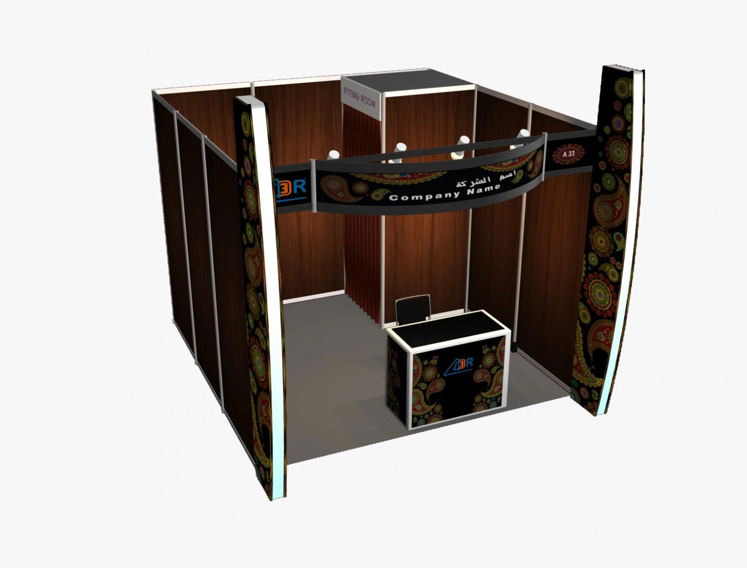 3x3 system octanorm Booth Design 3D Model .c4d .max .obj .3ds .fbx .stl .blend 