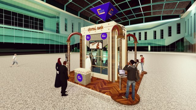 6x6 Banck Exhibition Booth Design 3D-Modell .c4d .max .obj .3ds .fbx .stl .blend 