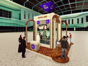 6x6 Banck Exhibition Booth Design 3D Model