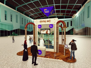 6x6 Banck Exhibition Booth Design 3D-Modell
