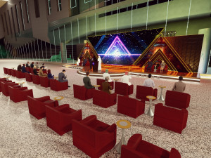 Conference Stage Design and the render in lumion Modelo 3D
