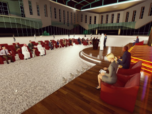 Conference Stage Design and the render in lumion Modelo 3D