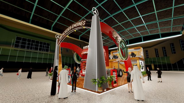 Mercedes Engine Booth special stand Booth Design Model 3D .c4d .max .obj .3ds .fbx .stl .blend 