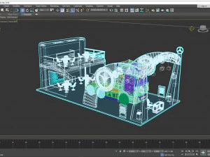 Mercedes Engine Booth special stand Booth Design 3D Model