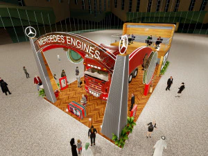 Mercedes Engine Booth special stand Booth Design 3D Model
