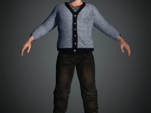 Old Man3D Rigged model ready for animation 3D Model