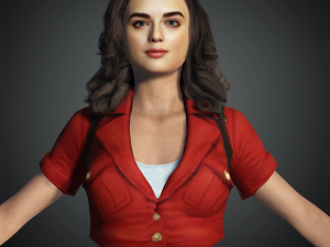 Joey King 3D Rigged model ready for animation Model 3D
