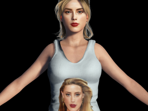 Amber Heard 3D Rigged model ready for animation 3Dモデル