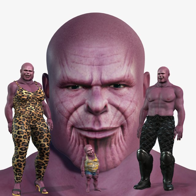 Mr Z Family 3D Rigged 3 model ready for animation 3D 模型 .c4d .max .obj .3ds .fbx .stl .blend 