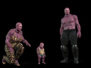Mr Z Family 3D Rigged 3 model ready for animation 3D 模型