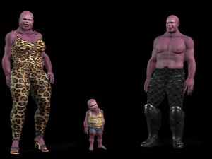 Mr Z Family 3D Rigged 3 model ready for animation 3D 模型