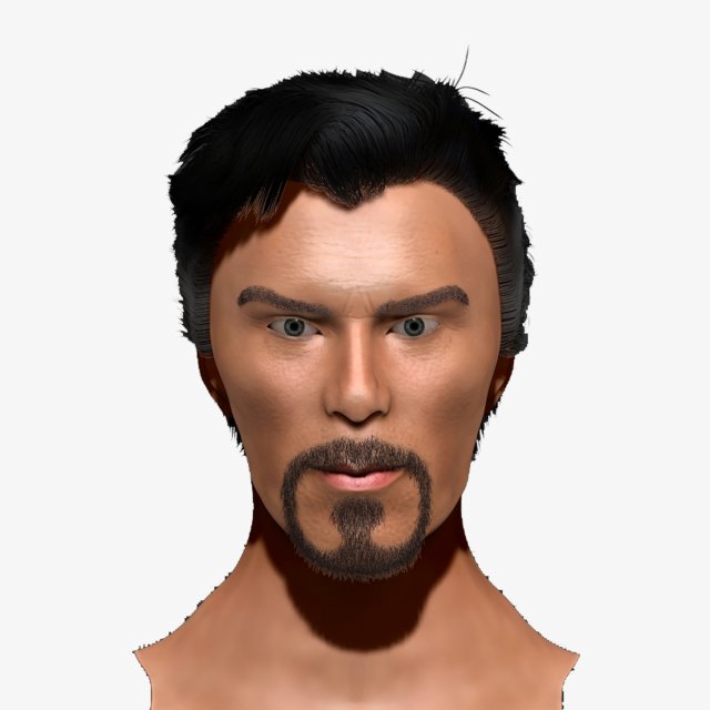 Benedict Cumberbatch ZBrush only the head 3D Модель .c4d .max .obj .3ds .fbx .stl .blend 