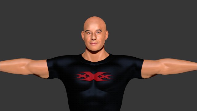 Vin Diesel ZBrush 3D Model .c4d .max .obj .3ds .fbx .stl .blend 