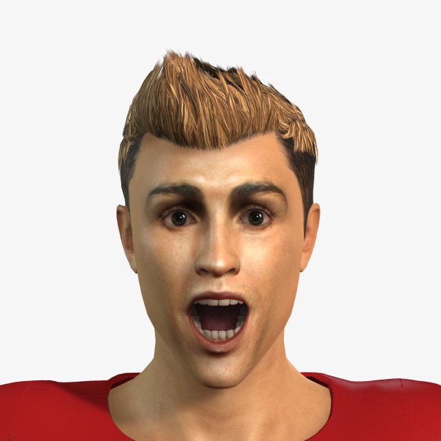 Cristiano Ronaldo famous soccer player 3D Rigged model ready for animation Modelo 3D .c4d .max .obj .3ds .fbx .stl .blend 