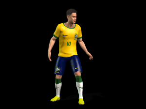 Neymar famous soccer player 3D Rigged model ready for animation 3D Model