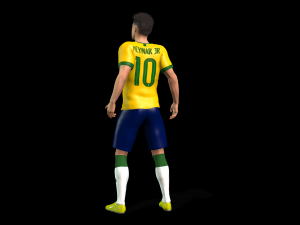 Neymar famous soccer player 3D Rigged model ready for animation 3D Model