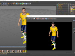 Neymar famous soccer player 3D Rigged model ready for animation 3D Model