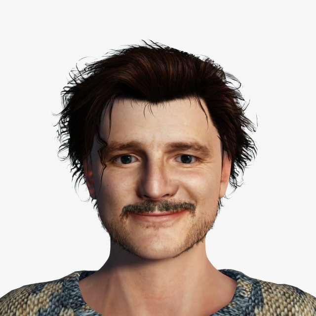 Pedro Pascal 3D Rigged model ready for animation 3D मॉडल .c4d .max .obj .3ds .fbx .stl .blend 