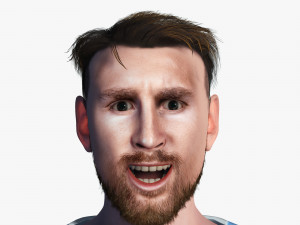 Lionel Messi famous soccer player 3D Rigged model ready for animation 3D Model