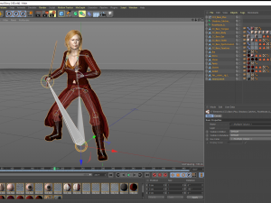 Warrior lady3D Rigged model ready for animation 3D Model