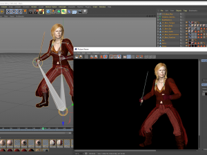 Warrior lady3D Rigged model ready for animation 3D Model