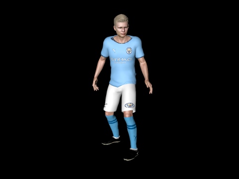 Erling Haaland famous soccer player 3D Rigged model animation 3D-Modell