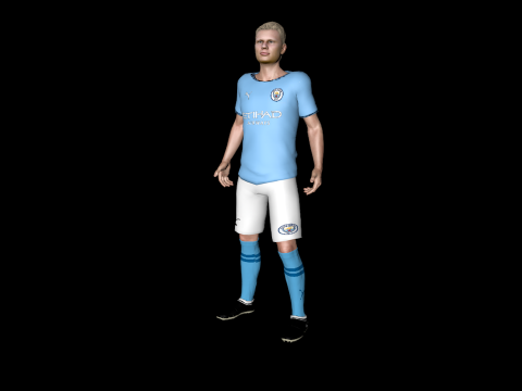 Erling Haaland famous soccer player 3D Rigged model animation 3D-Modell