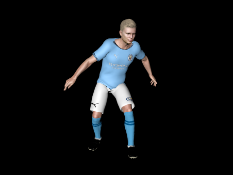 Erling Haaland famous soccer player 3D Rigged model animation 3D-Modell