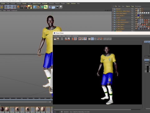 Belle the Football player 3D Rigged model 3D Модель