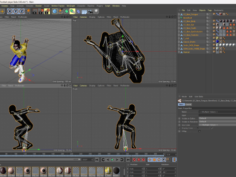 Belle the Football player 3D Rigged model 3D Модель