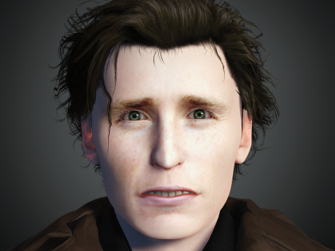 Eddie Redmayne Personagem pronto para jogo 3D Rigged Modelo 3D
