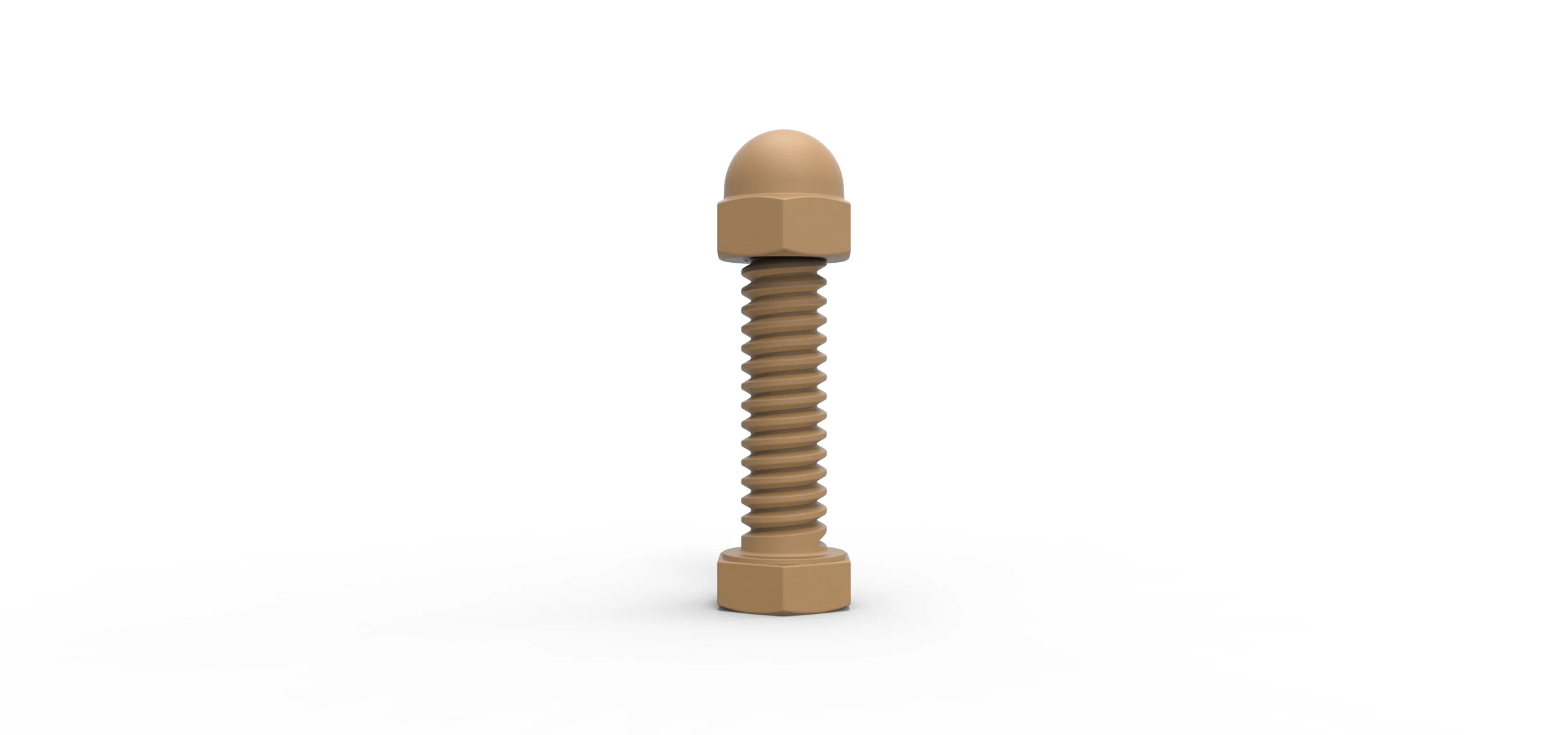 Bolt with Cap nut 3D Print Model .c4d .max .obj .3ds .fbx .stl .blend 