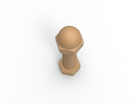 Болт с накидной гайкой 3D Принт Модель