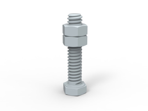 Болт с гайками 3D Принт Модель