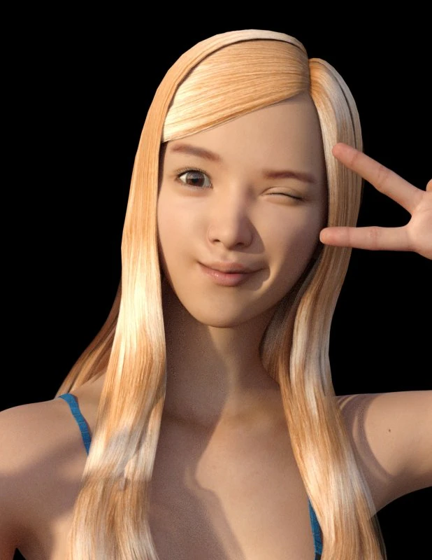 Lovely asian girl pose 3D Model .c4d .max .obj .3ds .fbx .stl .blend 