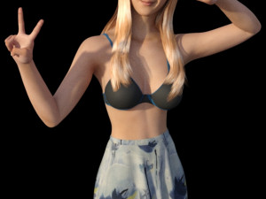 Lovely asian girl pose 3D-Modell