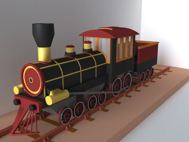 old train 3D Model .c4d .max .obj .3ds .fbx .stl .blend