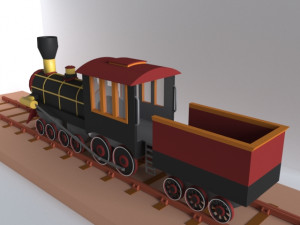 old train Model 3D