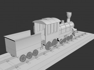 old train Model 3D