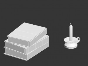 books and candle Modelo 3D