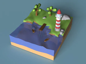 low-poly beacon 3D Model