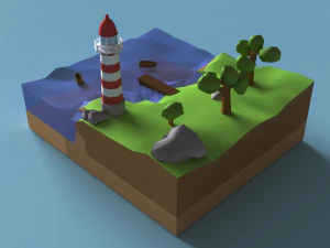 low-poly beacon 3D Model