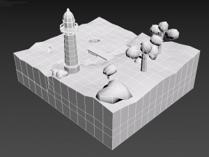 low-poly beacon Modelo 3D