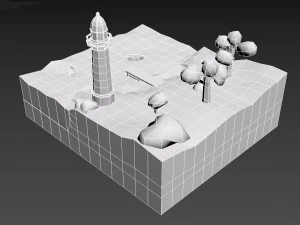 low-poly beacon 3D Model