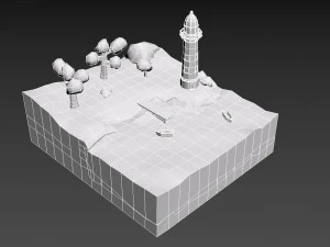 low-poly beacon 3D Model